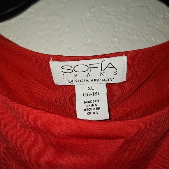 Sofia Jeans by Sofia Vergara Sleeveless Red  Dress Women’s Size XL - Picture 9 of 13